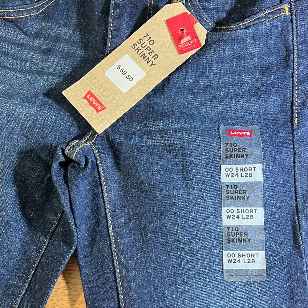 Levi's Super Skinny Jeans 00 Short W24 L28 - Picture 4 of 14